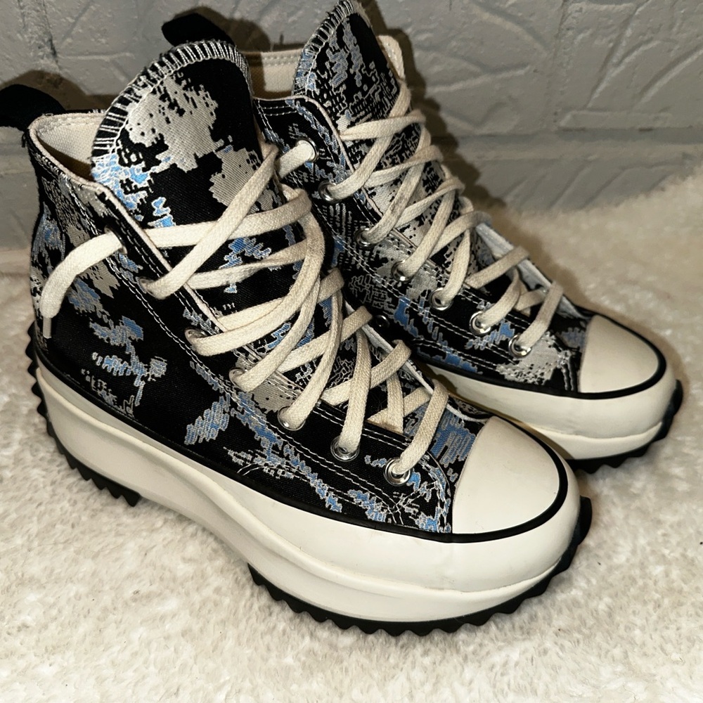 Converse Jacquard Run Star Hike Hi Sneakers Size 37.5 - Picture 3 of 9